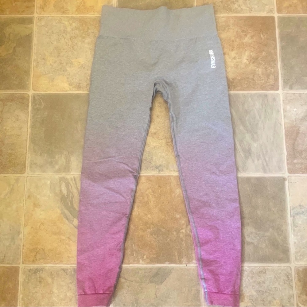 Gymshark adapt ombré seamless leggings light gray marl shell pink